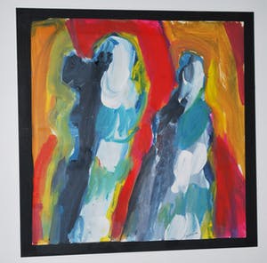 Astrid van der Horst - Ingelijste abstracte gouache - 2006 kopen? Bied vanaf 1!