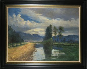 Ricardo Gomez Campuzano - Olieverf op doek, Colombiaans landschap - Ingelijst (Groot) kopen? Bied vanaf 2000!
