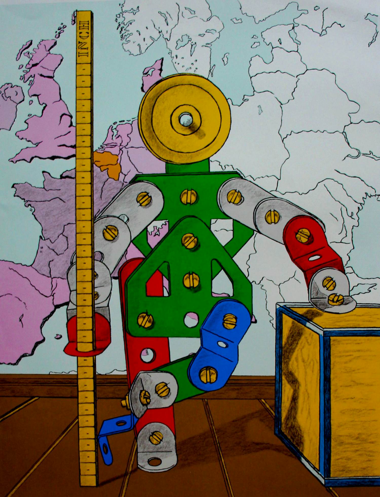 Andries Mesman - Grote kleuren zeefdruk: the lecturer - 1996 kopen? Bied vanaf 49!