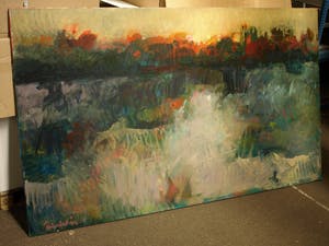Peter Donkersloot - Acrylverf op doek XXL , “Landschap” – 120 x 200 cm. - 1995 kopen? Bied vanaf 1!
