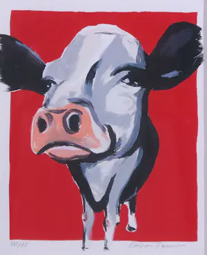 Casper Faassen - Zeefdruk, Koe - Ingelijst kopen? Bied vanaf 60!