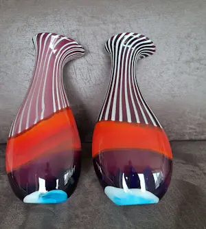 Murano Glas - Set van 2 vazen, onbeschadigd kopen? Bied vanaf 150!