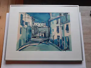 Leo Collard - Aquarel, Titel, "Tarragona II". kopen? Bied vanaf 40!