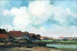 Willem G.F. Jansen - C3932 - Aan de waterkant, dorpshaven verkocht voor € 950!