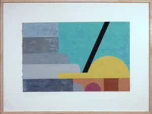 Henri Plaat - Gouache, Zonder titel - Ingelijst verkocht voor € 150!