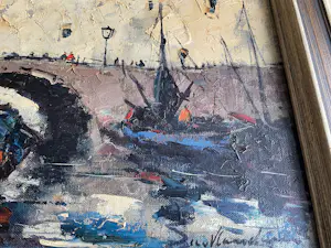 Clement van Vlaardingen - Kleine haven met bootjes middellandse zee kopen? Bied vanaf 300!