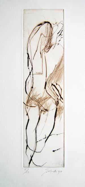 Ger Lataster - zeldzame abstract/figuratieve ets - 1990 - oplage 17 ex. verkocht voor € 85!