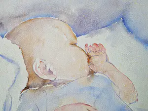 Jan Sluijters (jr.) - in 1942 gemaakt Aquarel tekening - slapende baby - potloodgesigneerd kaufen? Bieten Sie von 31!