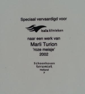 Plateelfabriek Schoonhoven N.V. - Marli Turion - "Roze Meisje" - Gelimiteerde Oplage - 2002 kopen? Bied vanaf 20!