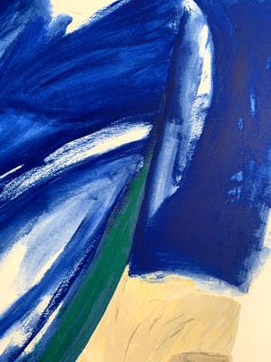 Jacqueline de Jong - kleurenlitho | 'Vrouw in blauw' | 1982 kopen? Bied vanaf 100!