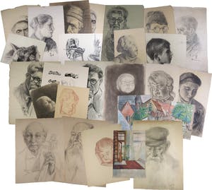 Niet of onleesbaar gesigneerd - Lot van 26 tekeningen in verschillende technieken kopen? Bied vanaf 1!