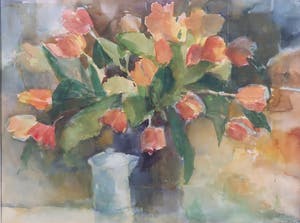 Hetty Mertz - Aquarel, Tulpen - Ingelijst kopen? Bied vanaf 40!
