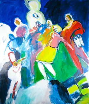 Jan Peter van Opheusden - Acryl op doek, Zonder titel- Ingelijst (Zeer groot) kopen? Bied vanaf 1000!