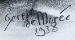 Gerrit de Moree - Tekening: Vrouwelijk figuur met bloem - 1938 kopen? Bied vanaf 99!