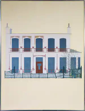 Sees Vlag - Kleurenhoogdruk, Voorgevel - Ingelijst verkocht voor € 50!