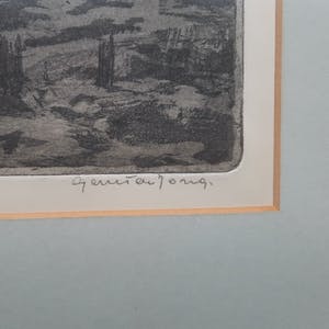 Gerrit de Jong - ets aquatint - Mastbos e.a. - ingelijst - 22167 kopen? Bied vanaf 85!