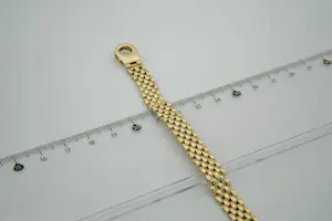 3 - Fraaie, 14 karaats gouden armband - platte schakel kopen? Bied vanaf 750!