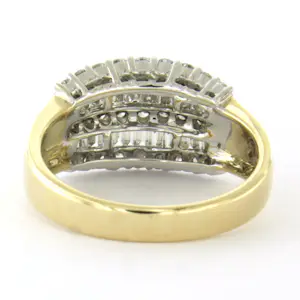 14k bicolour gouden ring met briljant en baguette geslepen diamant tot. 1.00ct kopen? Bied vanaf 1200!
