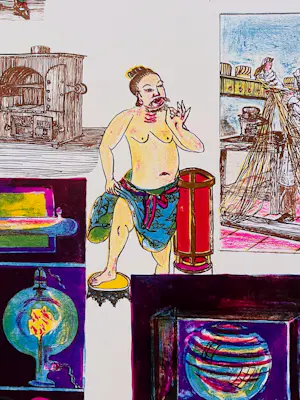 Jacqueline de Jong - Eet meer aardappelen, gesigneerde litho kaufen? Bieten Sie von 49!