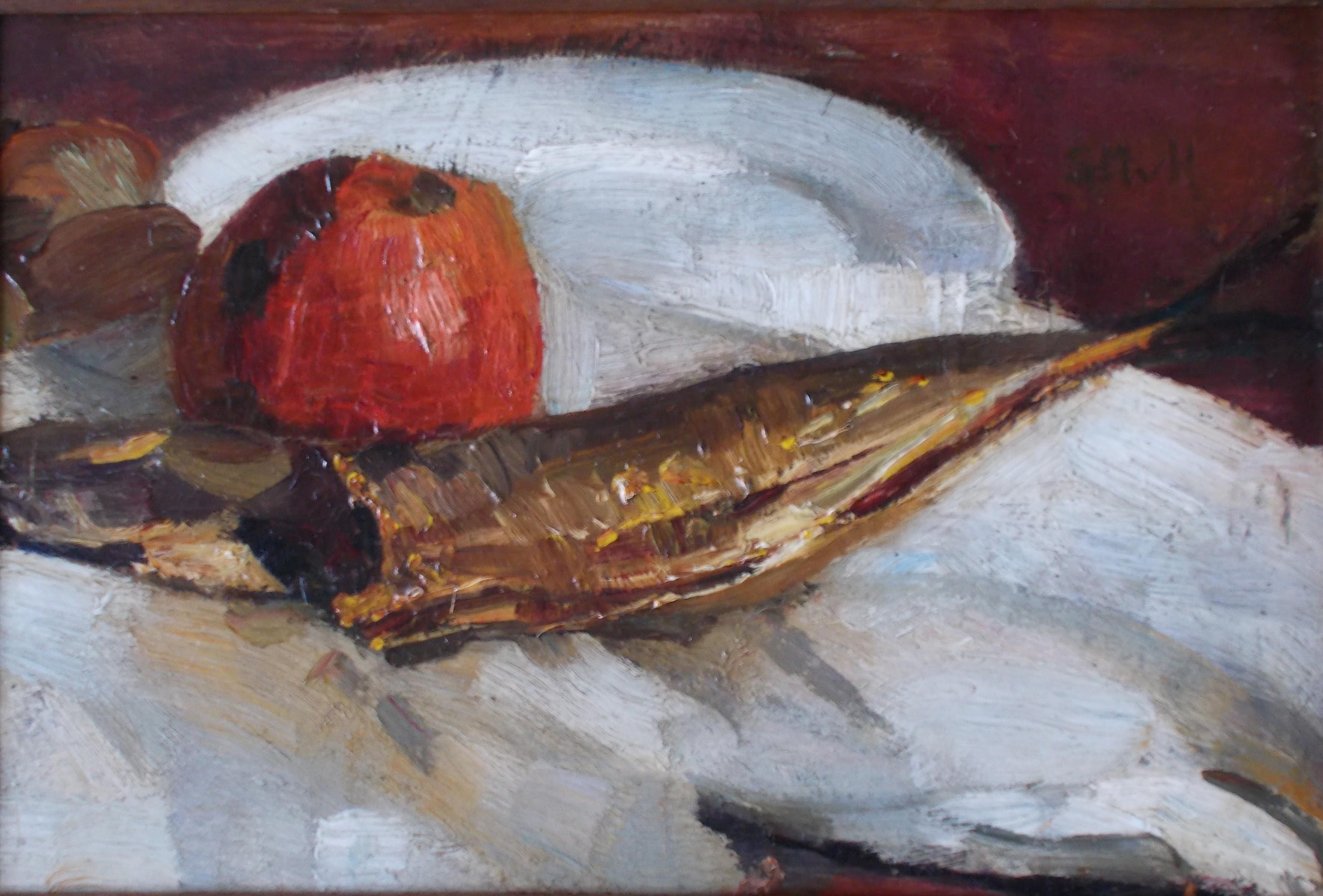 Sientje Mesdag van Houten - Stilleven met appel en makreel kopen? Bied vanaf 400!