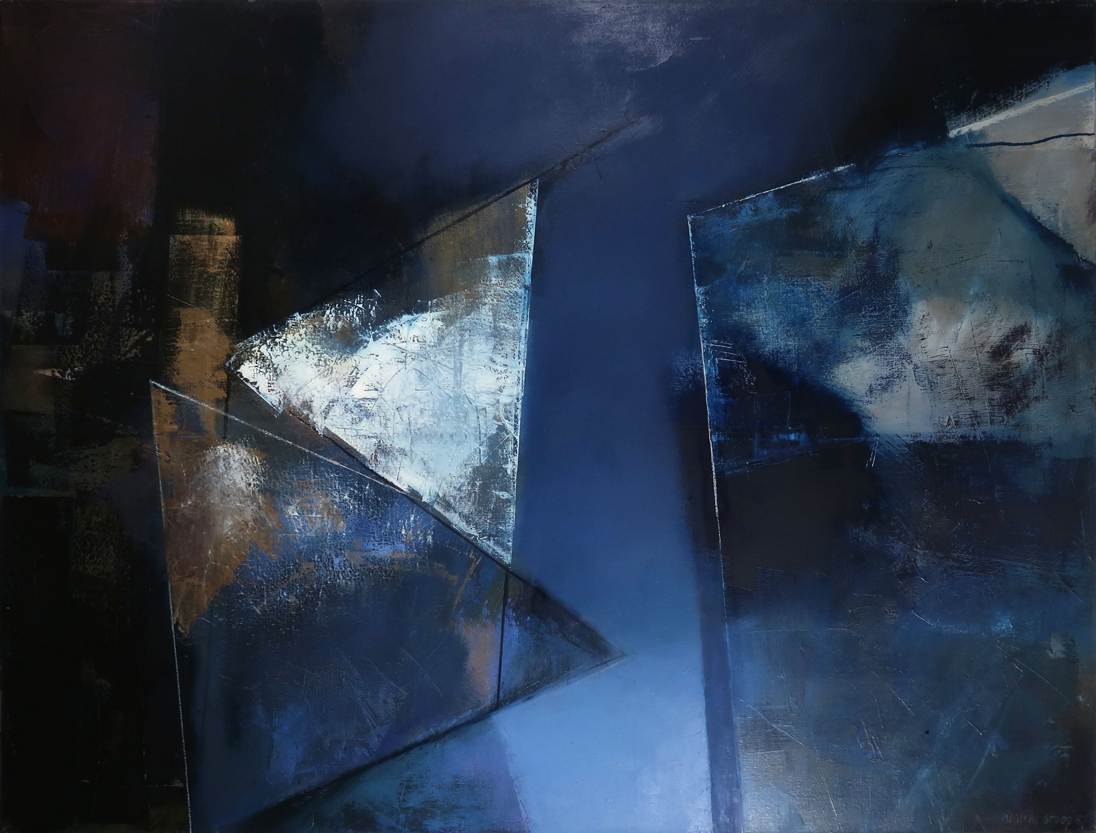 Willem Stoop - Acryl op doek, Zonder titel - Ingelijst (Zeer groot) verkocht voor € 400!