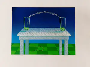 Hans Lucken - "Eigen druk" kleuren-Linosnede "Communicatie" gelimt. oplage (350) - gesigneerd kopen? Bied vanaf 29!