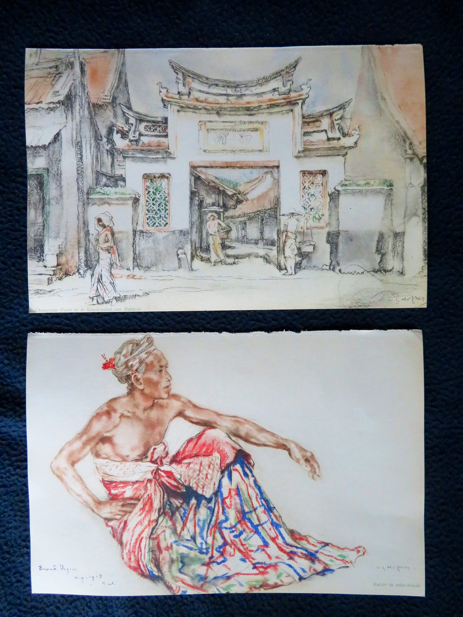 Willem Gerard Hofker - 2 Litho's uit het oude Indië verkocht voor € 25!