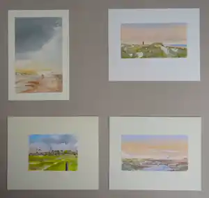 Franklin Meijer - Texel - 4 x aquarelstudies vendu pour 35€ !