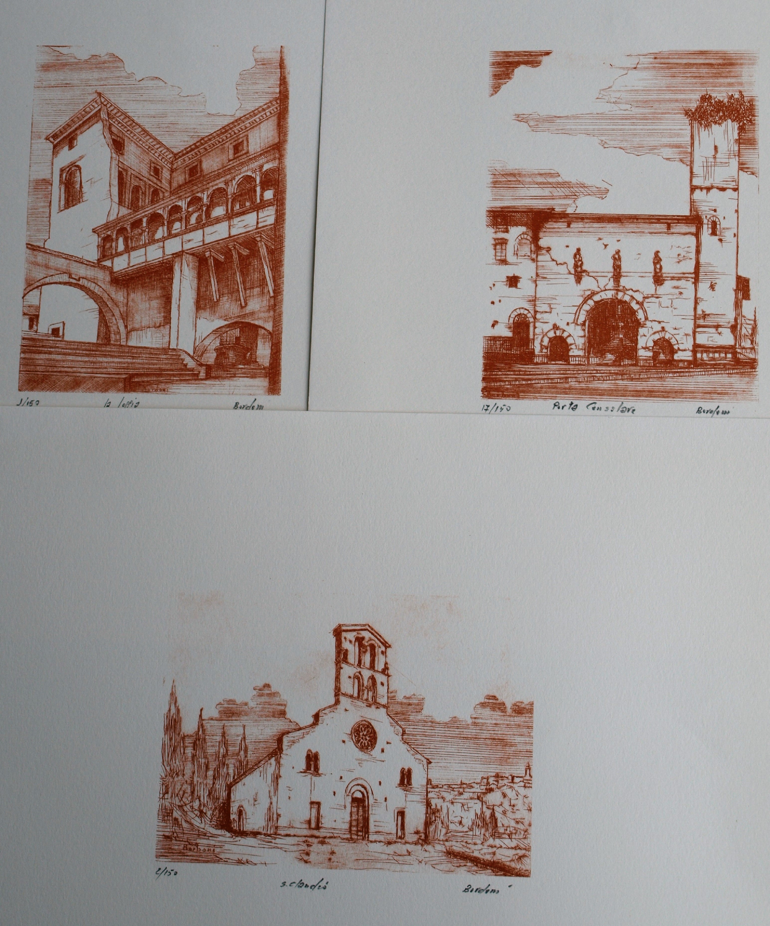 Niet of onleesbaar gesigneerd - 3 Litho’s , gesigneerd – Italiaanse kunstenaar kopen? Bied vanaf 1!
