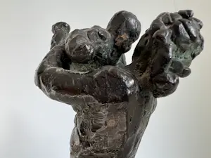 Frank Letterie - Bronzen sculptuur | 'Moeder en kind' | 1989 kopen? Bied vanaf 375!