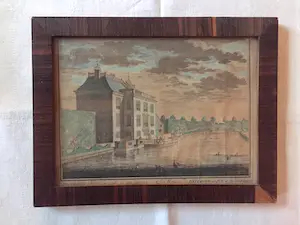 Daniël Stopendaal - DRIEMONDS Huis op syde - 1719 - Gravure, Ingelijst kaufen? Bieten Sie von 40!