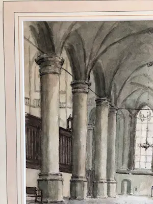 Clement Bezemer - interieur van kerk te Dordrecht kopen? Bied vanaf 35!