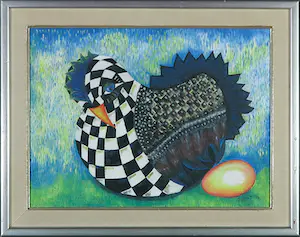 Niet of onleesbaar gesigneerd - Olieverf op doek, The hen and the egg - Ingelijst kopen? Bied vanaf 1!