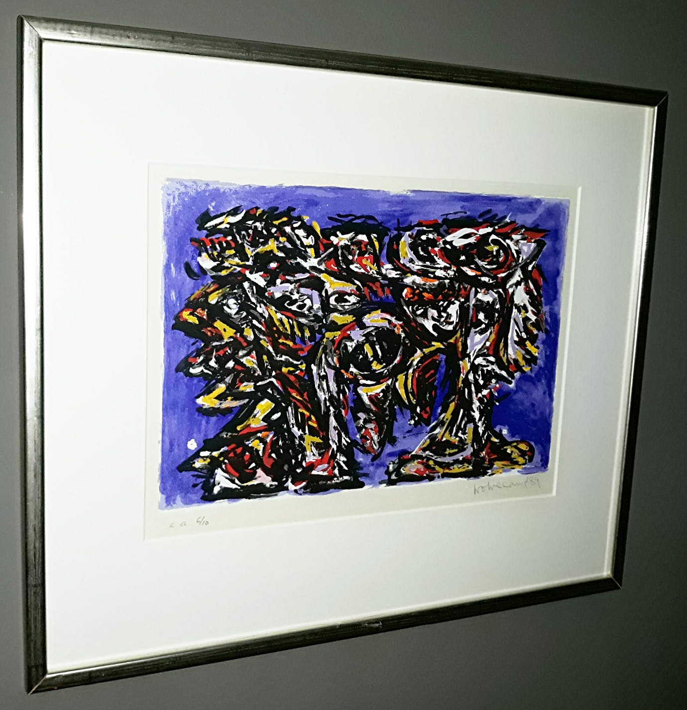 Theo Wolvecamp - Abstracte compositie, zeefdruk (prachtig ingelijst) kopen? Bied vanaf 275!
