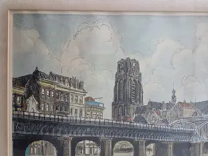 Louis Landre - Rotterdam. Haven. Laurenskerk kopen? Bied vanaf 20!