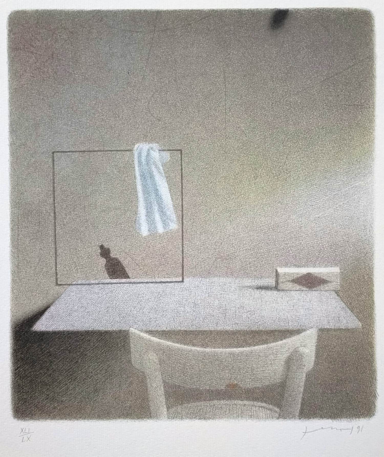 Gianfranco Ferroni - Stilleven met stoel en tafel (XLI/LX) kopen? Bied vanaf 150!