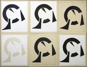 Paul Overhaus - Oostindische inkt op doek, Zonder titel (Groot) verkocht voor € 1!