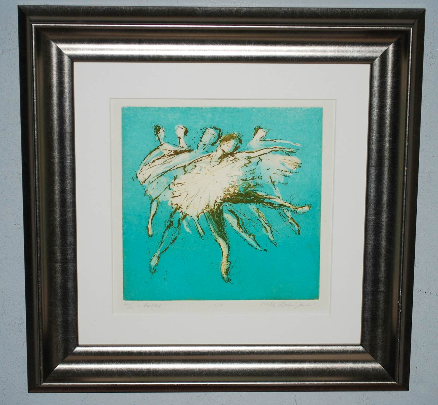 Willy Belinfante - "Ballet"- ets - fraai ingelijst - inclusief boek kopen? Bied vanaf 95!