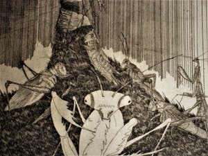 Henk Willemse - ETS geïnspireerd op het Chinees gedicht "Zwerm Sprinkhanen" van Hsu Chao kopen? Bied vanaf 1!