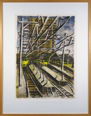 Jeroen Hermkens - Litho, Utrecht Centraal Station - Ingelijst kopen? Bied vanaf 100!