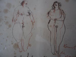 Anton Heyboer - krijttekening uit 1989. Titel,"Kunst is de Vrouw"met 2 vrouwen. kopen? Bied vanaf 100!