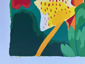 Henk van der Plas - Mooie , kleurrijke gesigneerde zeefdruk - 2001 - 40/50 kopen? Bied vanaf 65!