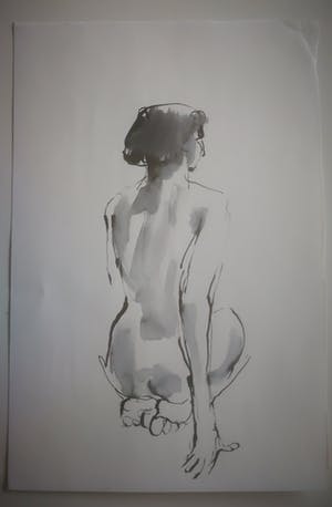 Niet of onleesbaar gesigneerd - 5x naakt. Zittende en staande dames. kopen? Bied vanaf 1!