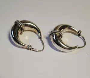sterling zilveren handgemaakte vintage etnische stijl hoepels oorbellen kopen? Bied vanaf 50!