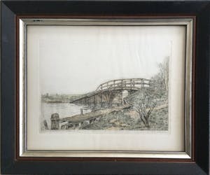 Harmen Eikema - gekleurde ets | Jaagpad a/d Schinkel (situatie ca. 1920-1925) kopen? Bied vanaf 29!