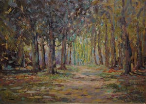 Henri Endlich - Pseudoniem van Jan Knikker - Bosgezicht - in een nieuwe handgemaakte lijst kopen? Bied vanaf 90!