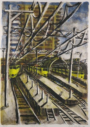 Jeroen Hermkens - Litho, Utrecht Centraal Station - Ingelijst kopen? Bied vanaf 100!