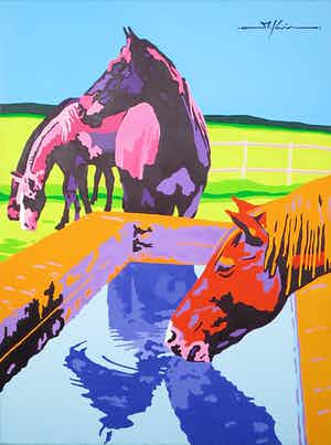 Marco Kooiman - Olieverf op Doek, Cavalli(Groot) verkocht voor € 200!