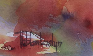 Theo Blankestijn - Aquarel, Boom aan de waterkant - Ingelijst kopen? Bied vanaf 20!