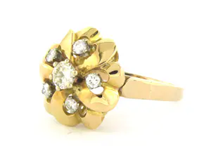 Gouden ring bezet met briljant geslepen diamanten tot. 0.45ct kopen? Bied vanaf 800!
